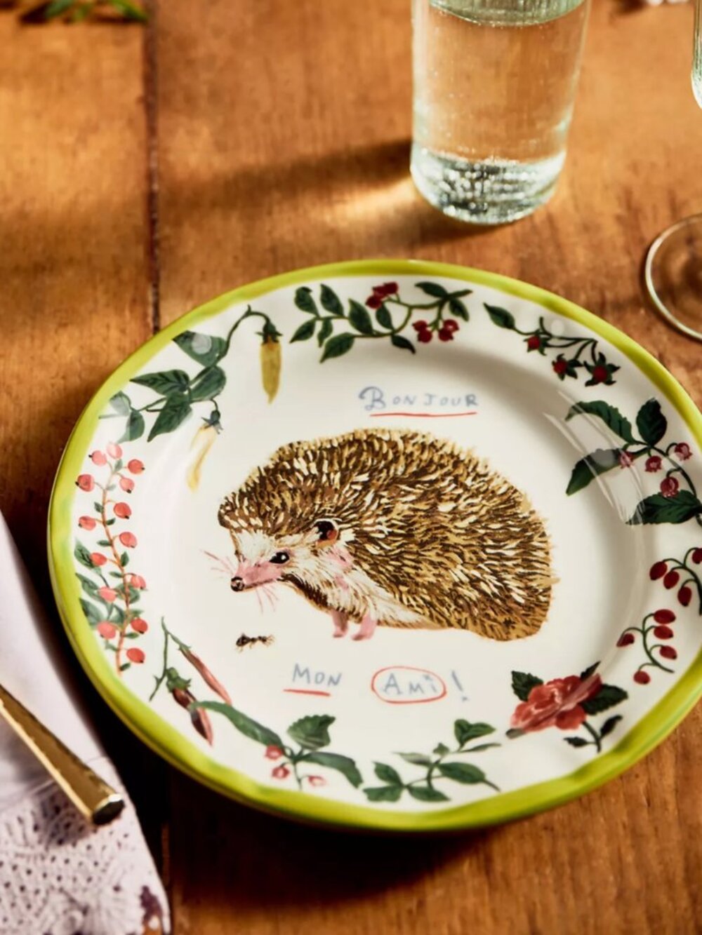 NIB Anthropologie Nathalie Lete Dinner Plate - Hedgehog